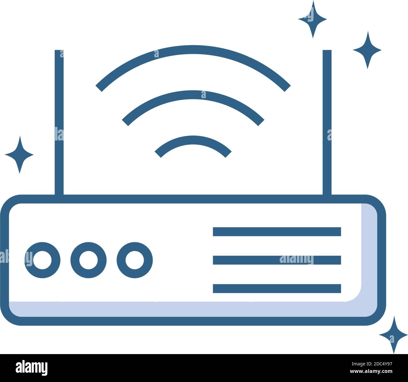router signal device technology object vector illustration line style ...