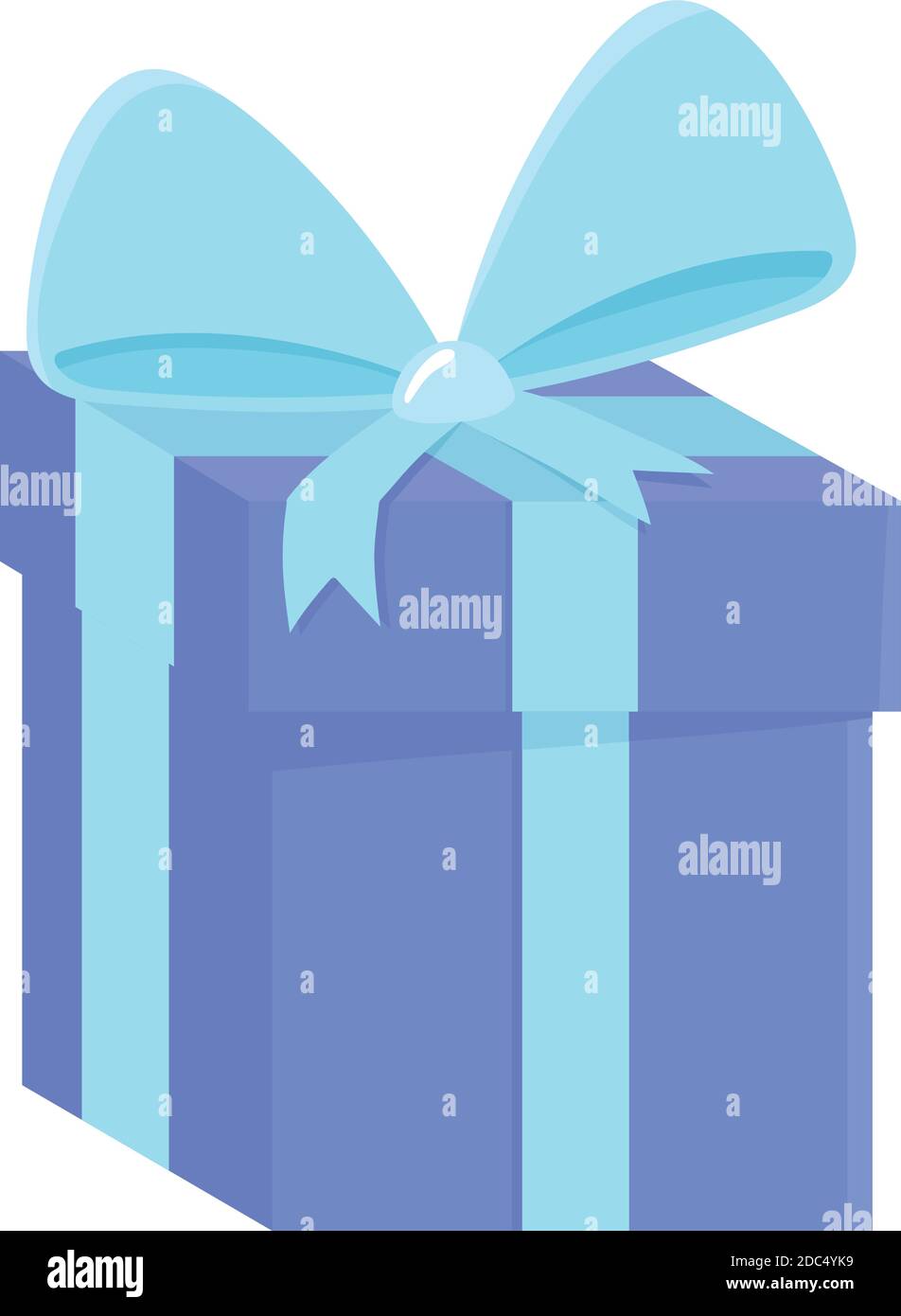 blue wrapped gift box with bow surprise icon vector illustration Stock ...
