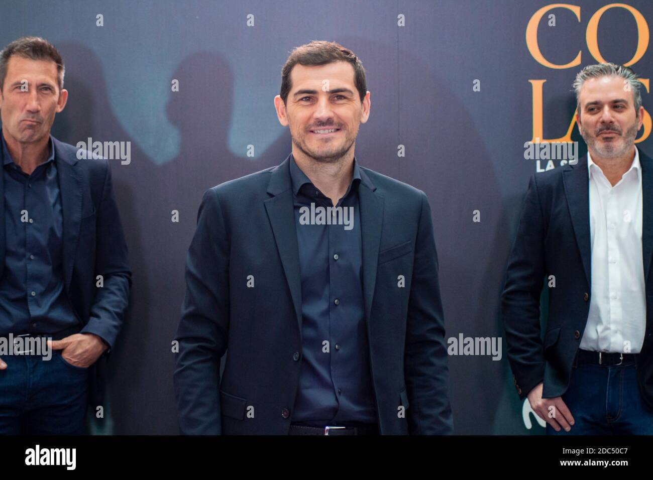 Madrid, Spain. 18 November, 2020: (L-R) Carlos Martinez, Iker Casillas and Luis Fermoso attend 'Colgar Las Alas' photocall at Movistar + Studios on November 18, 2020 in Madrid, Spain. Credit: Oscar Gil/Alfa Images/Alamy Live News Stock Photo