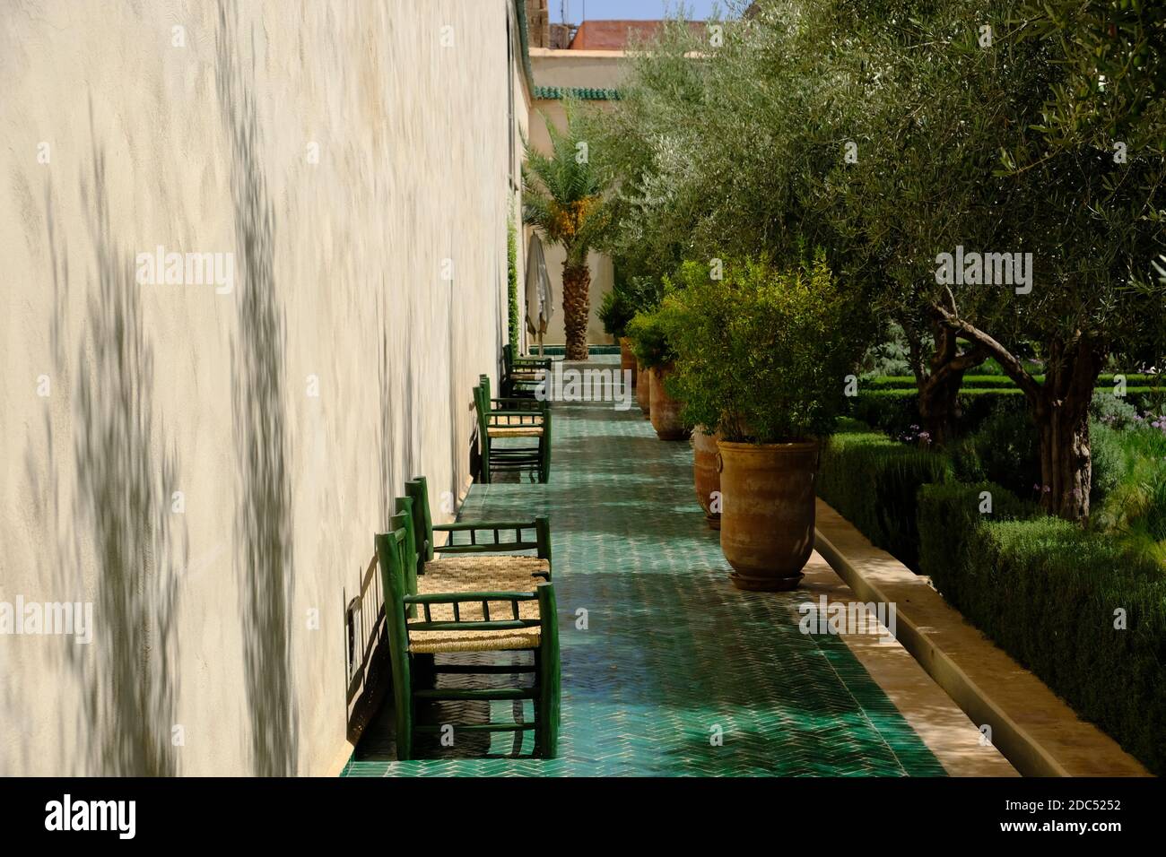 Morocco Marrakesh - Traditional Islamic garden Le Jardin Secret Stock Photo