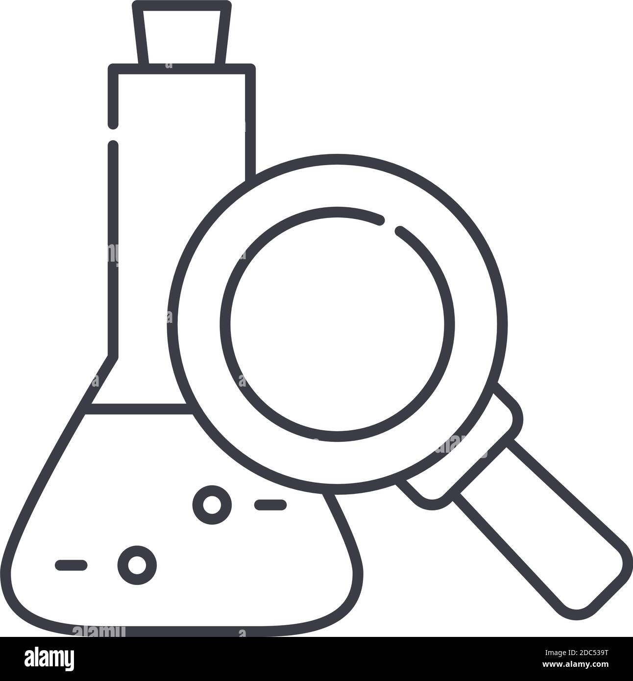 Research lab icon, linear isolated illustration, thin line vector, web