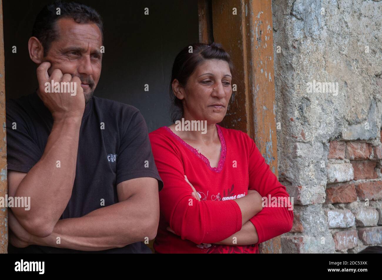 5/16/2018. Lomnicka, Slovakia. Roma or Gypsy community in the heart of Slovakia, living in horrible conditions. They suffer for poverty, stigma and lu Stock Photo