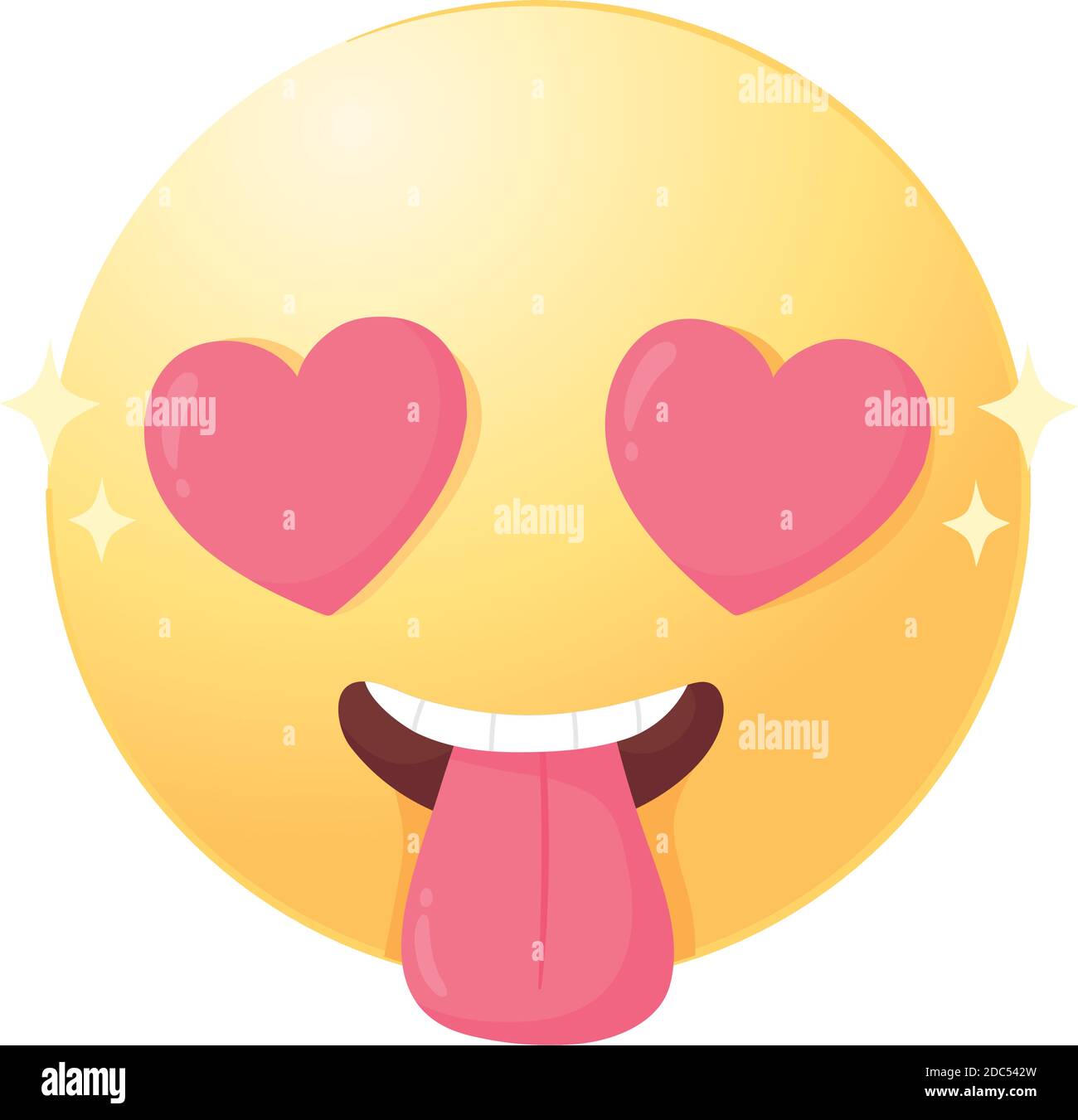 social media emoji eyes heart and tongue out vector illustration Stock ...