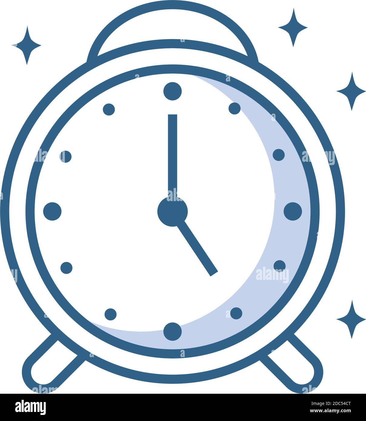 alarm clock time device vector illustration line style icon Stock ...