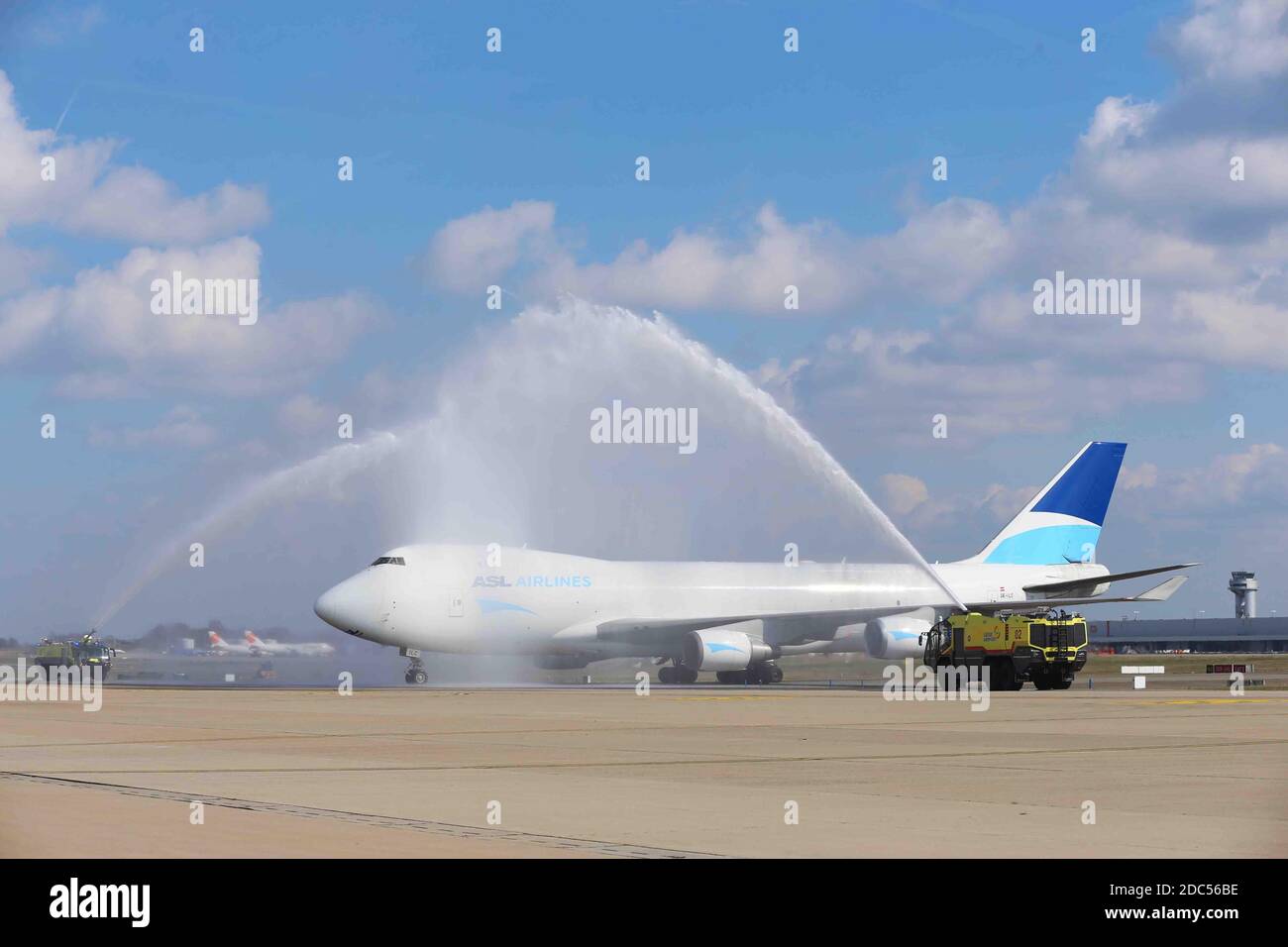 Brussels, Belgium. 18th Mar, 2020. A plane carrying medical materials from China arrives at the Liege Airport, Belgium, on March 18, 2020. TO GO WITH Spotlight: China's 'Air Silk Road' demonstrates huge potential Credit: Zheng Huansong/Xinhua/Alamy Live News Stock Photo