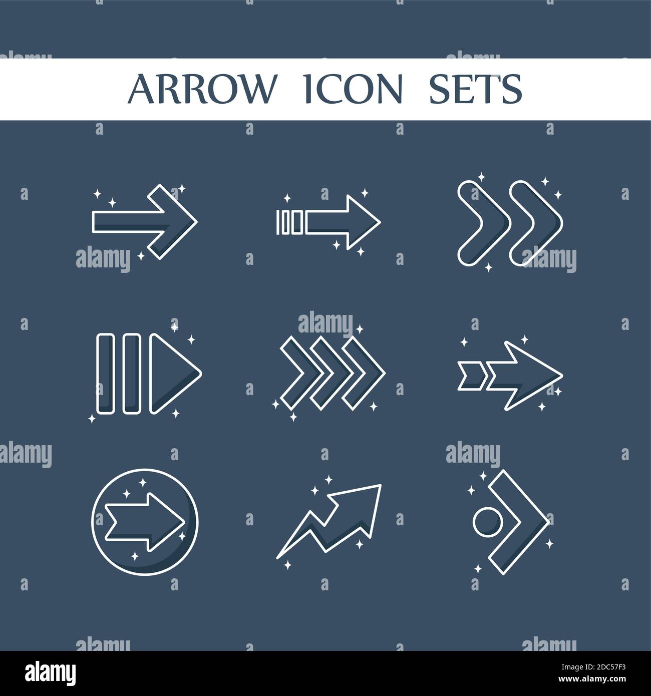 arrow icons set pointing direction location and more vector ...
