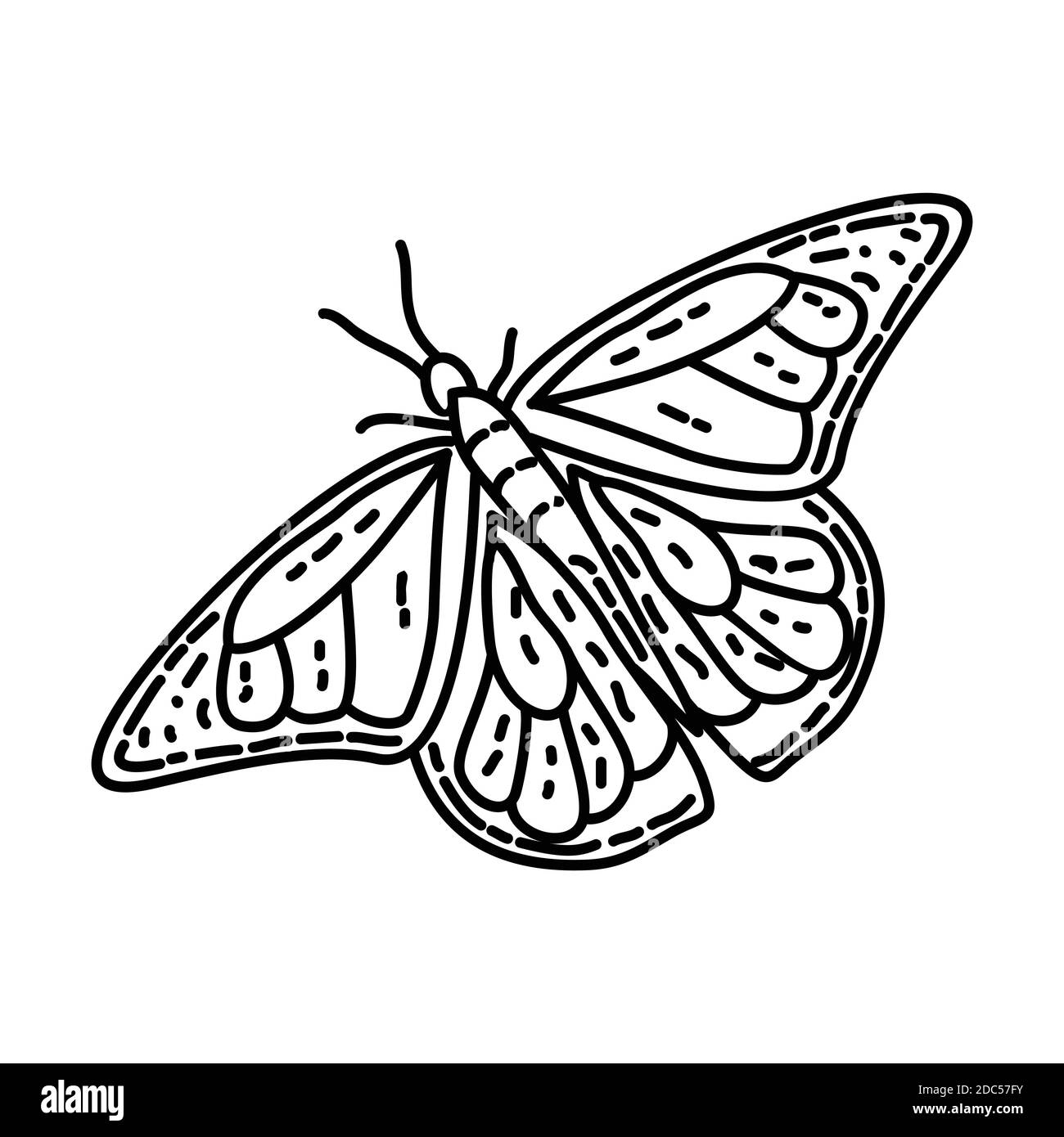 Monarch Butterfly Icon. Tropical Animal Hand Drawn Icon Set Vector ...