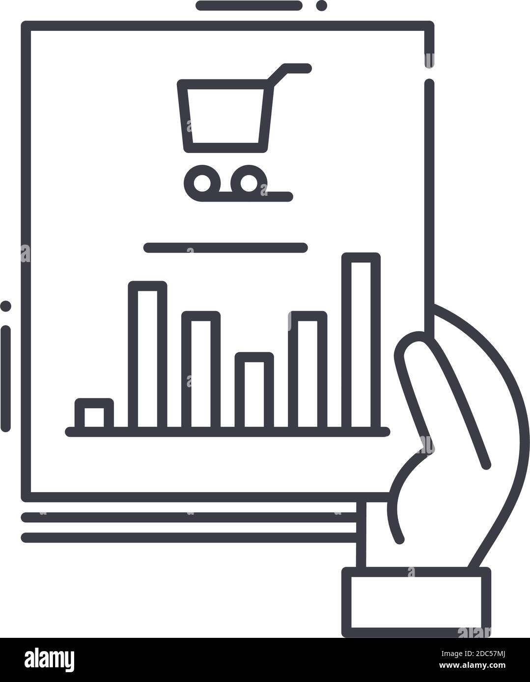 Strategy marketing icon, linear isolated illustration, thin line vector ...
