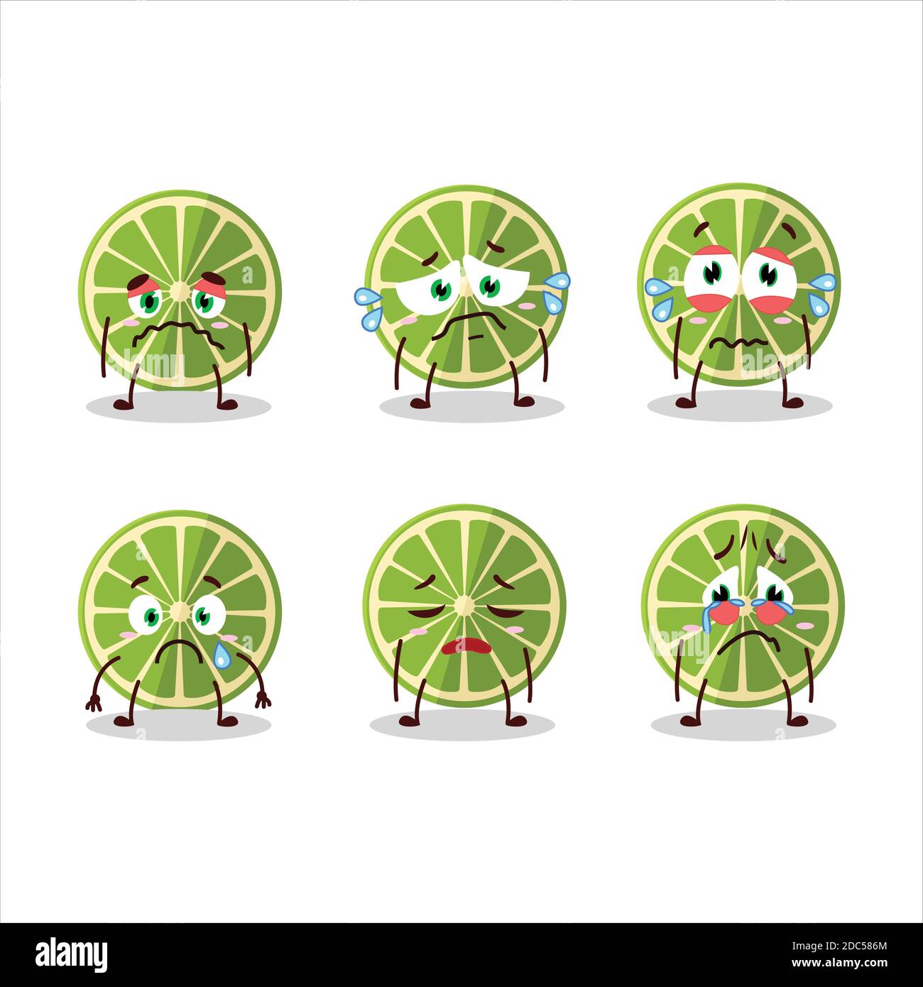 Lemon cartoon character in with sad expression. Vector illustration Stock Vector