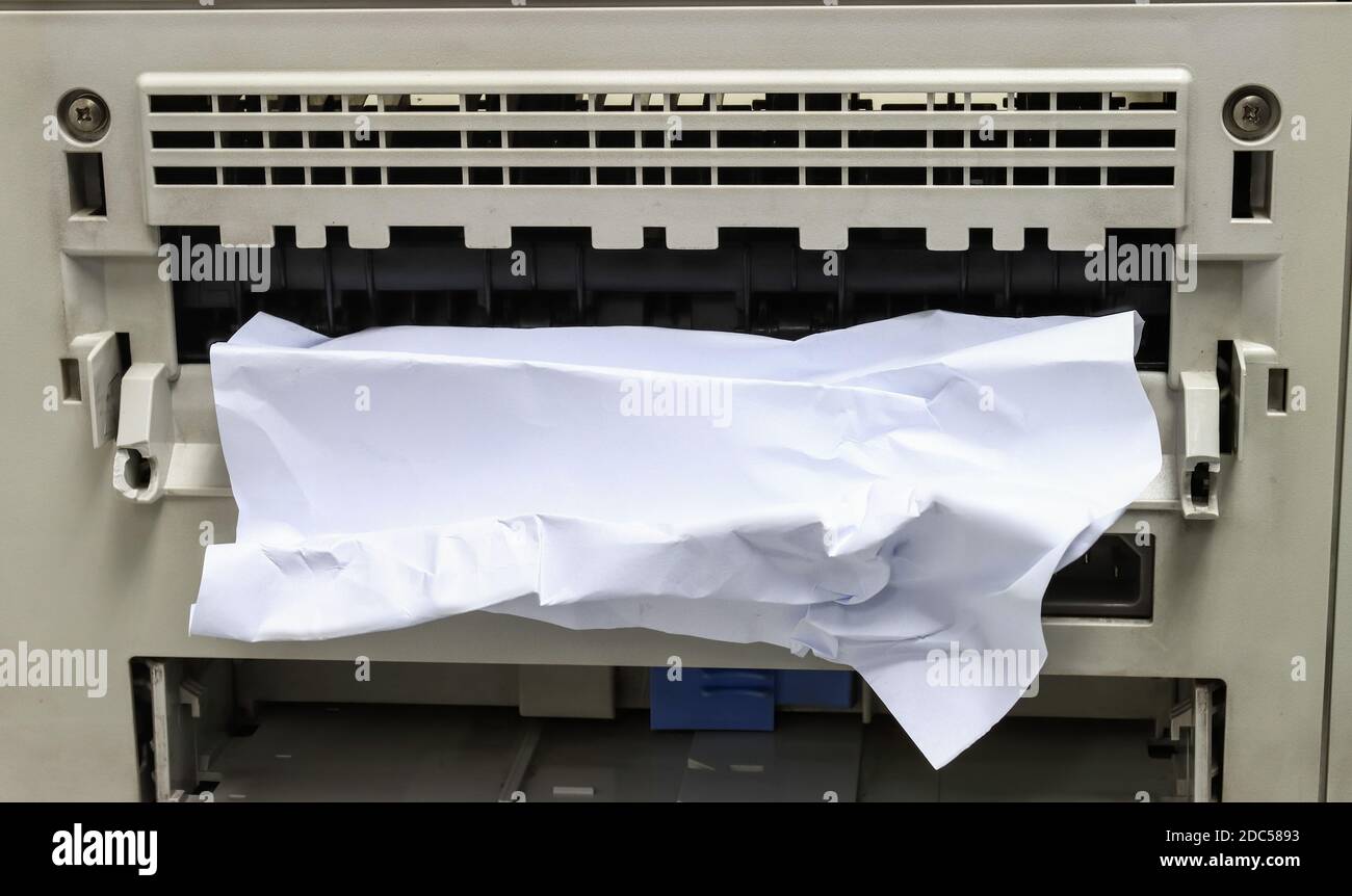 Paper Stuck, Paper Jam In Printer At Office Stock Photo Alamy