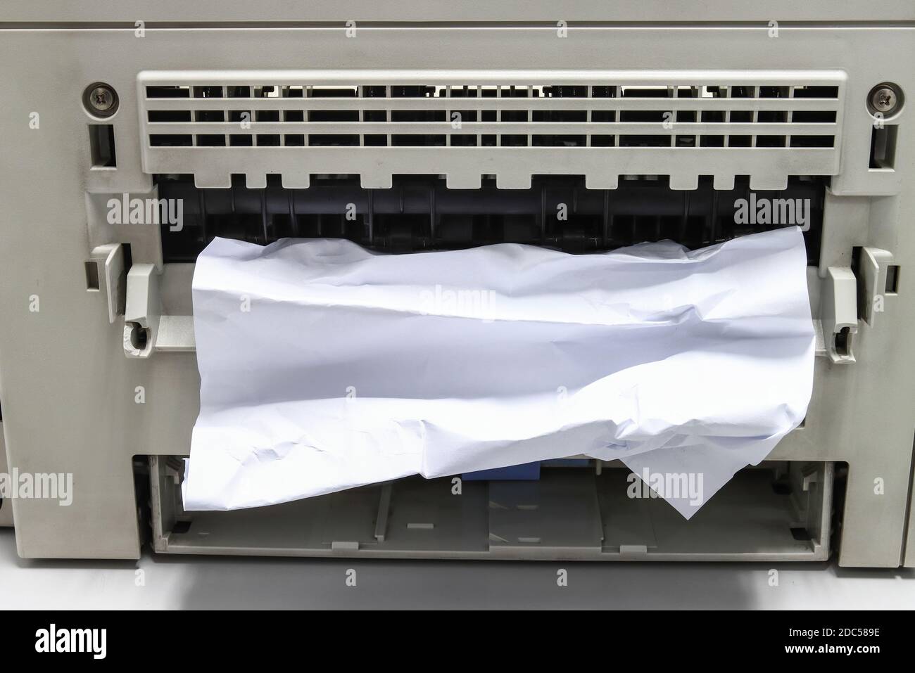 Paper Stuck, Paper Jam In Printer At Office Stock Photo - Alamy