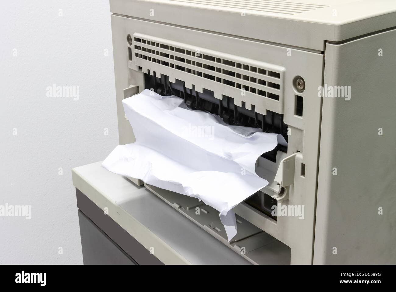 Paper Stuck, Paper Jam In Printer At Office Stock Photo Alamy
