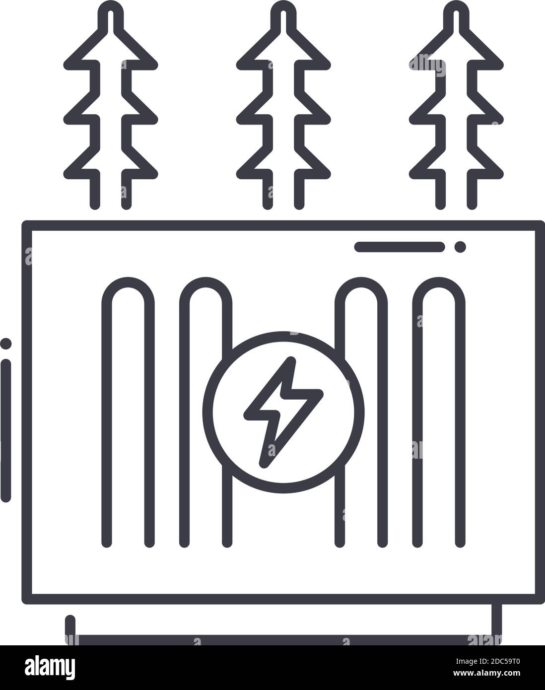Transformer icon, linear isolated illustration, thin line vector, web