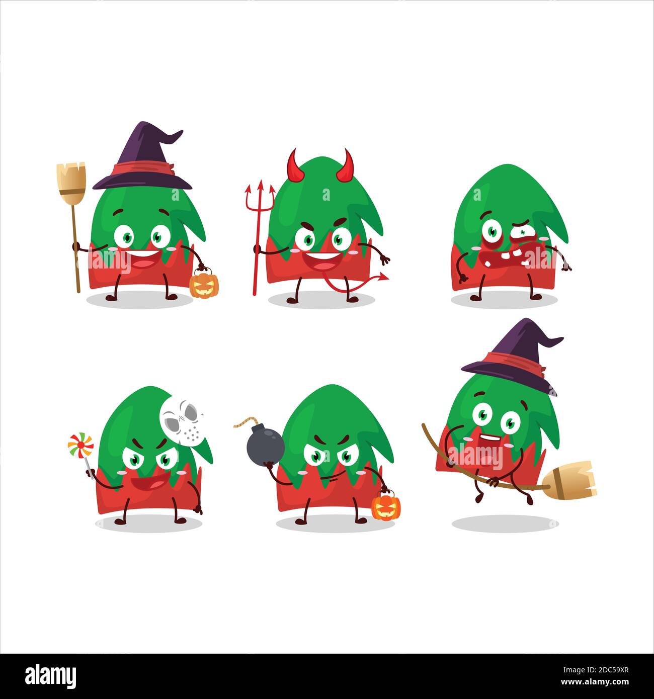 Halloween expression emoticons with cartoon character of dwarf hat ...
