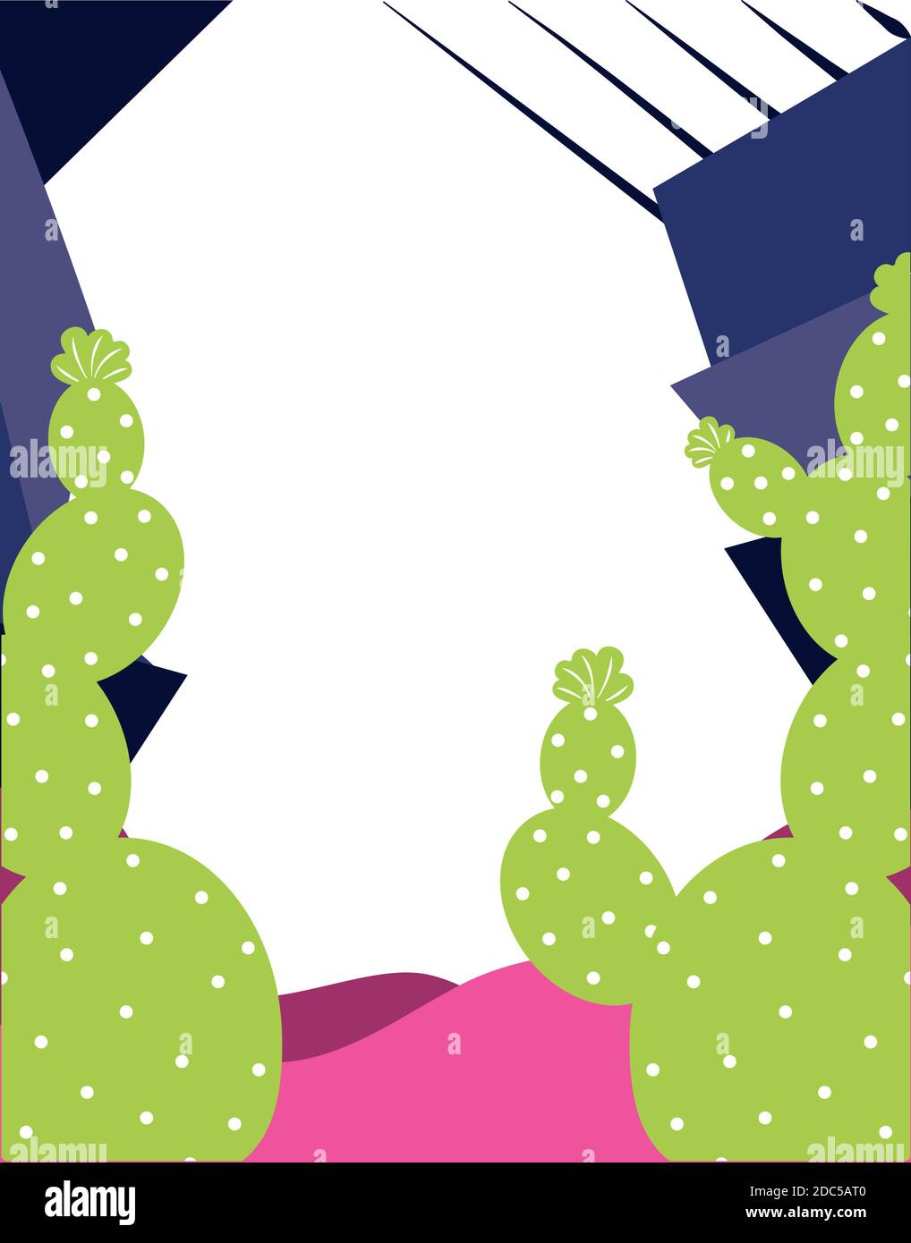 cactus plants decoration abstract shapes background vector illustration ...