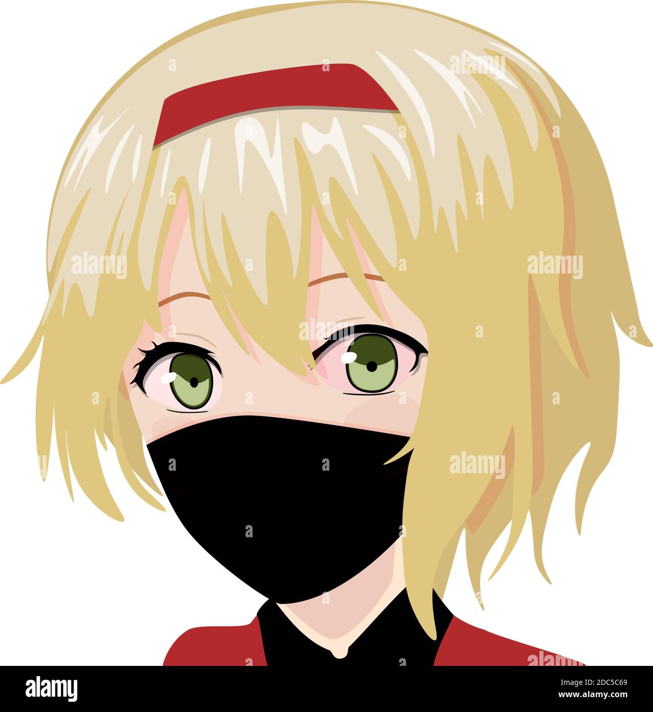 Vector mask anime characters. Anime girl in japanese. Anime style, drawn  vector illustration. Sketch. Manga style. Colored. EPS 10 Stock Vector  Image & Art - Alamy