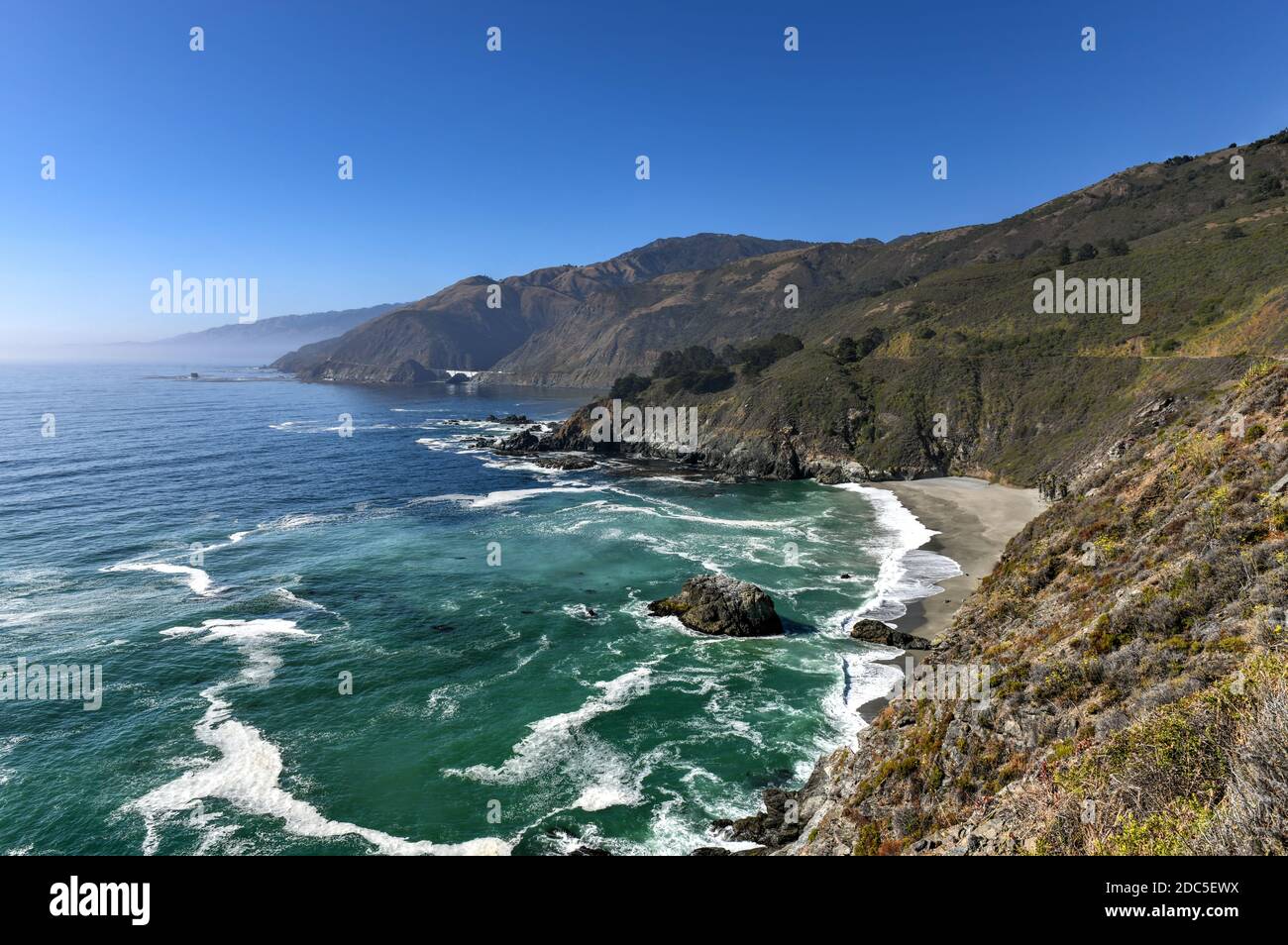 Beautiful scenery along Highway 1 and Big Sur, California, USA Stock Photo