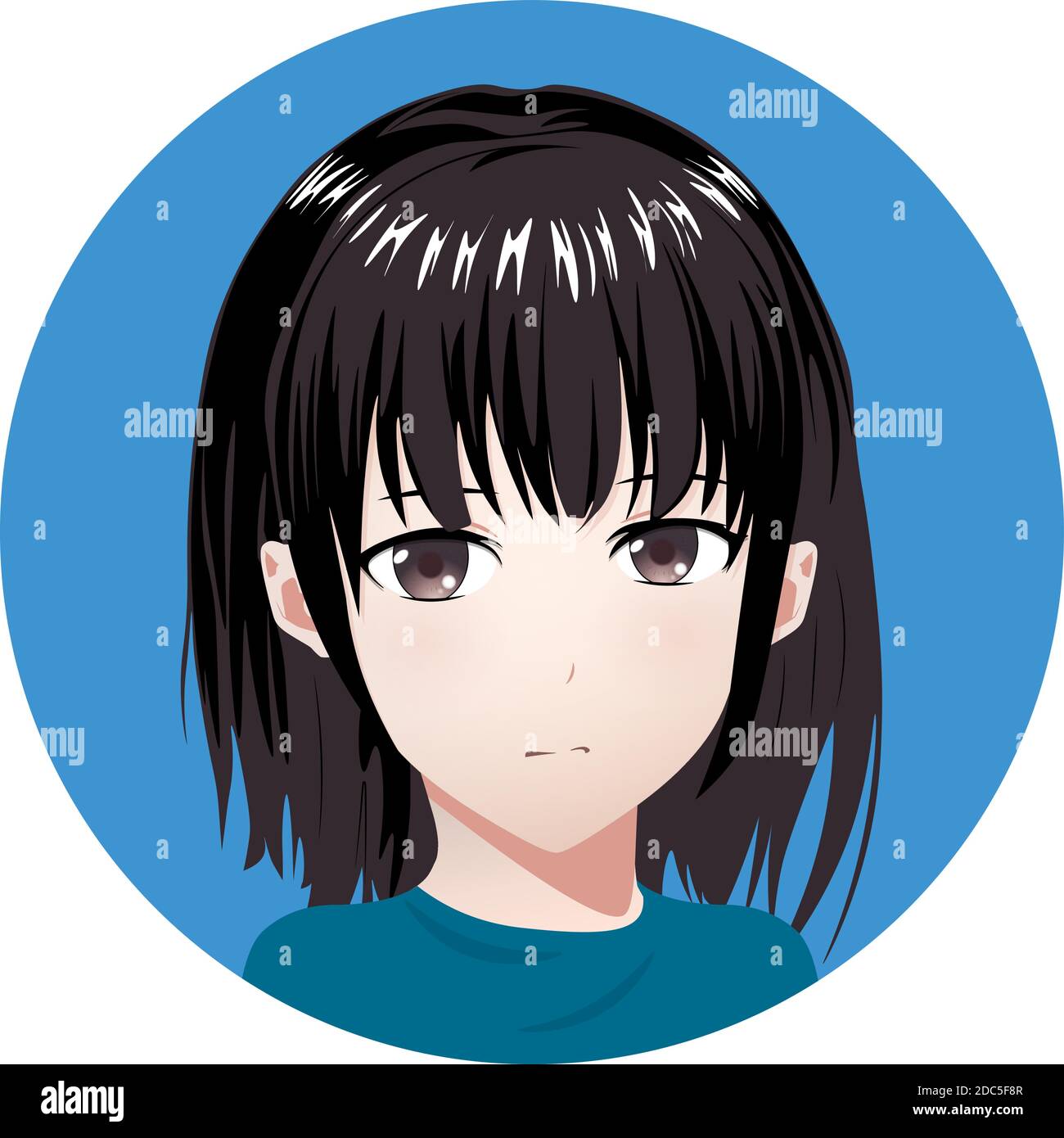 HD wallpaper: anime, bangs, black, eyes, faces, girls, hair, matoi, pale |  Wallpaper Flare