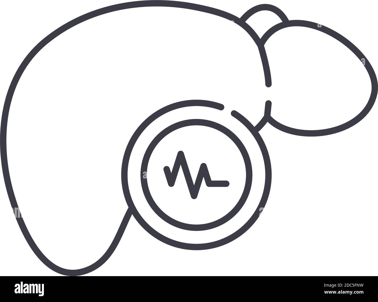 Liver diseases icon, linear isolated illustration, thin line vector ...