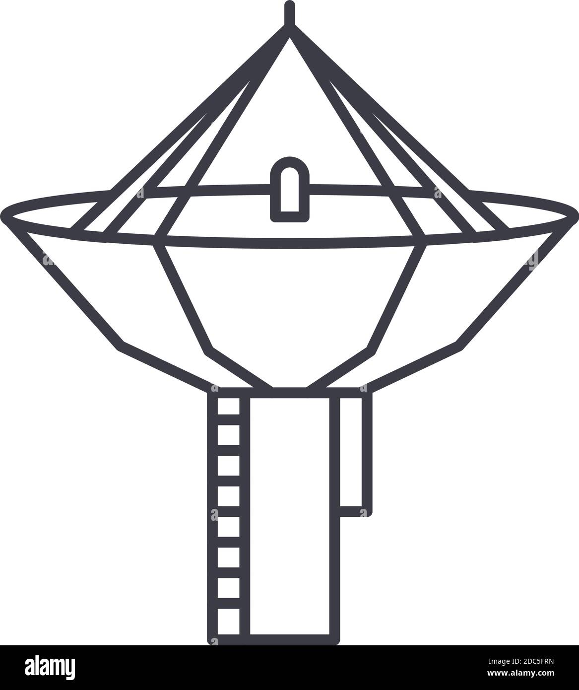 Satellite dish icon, linear isolated illustration, thin line vector ...