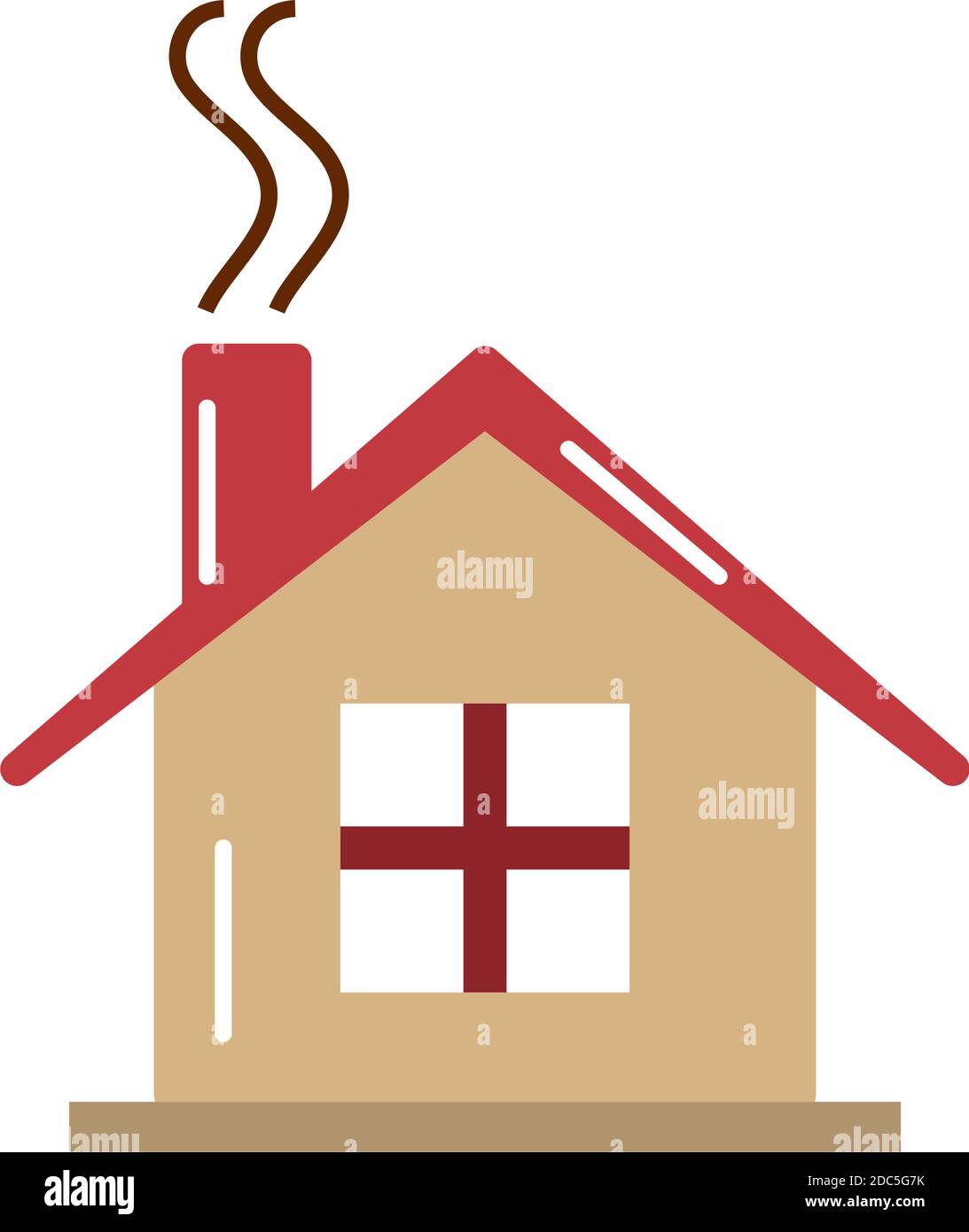 house chimney smoke cartoon vector illustration cartoon flat icon Stock Vector