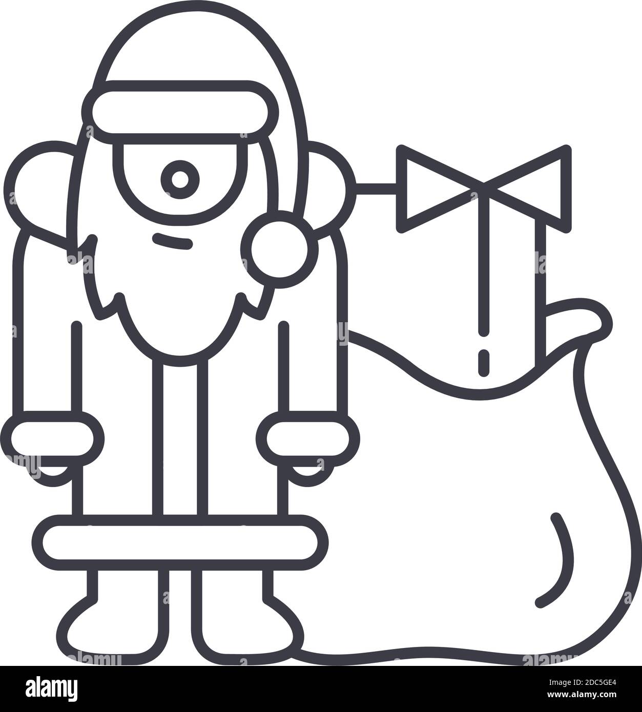 Santa claus icon, linear isolated illustration, thin line vector, web ...