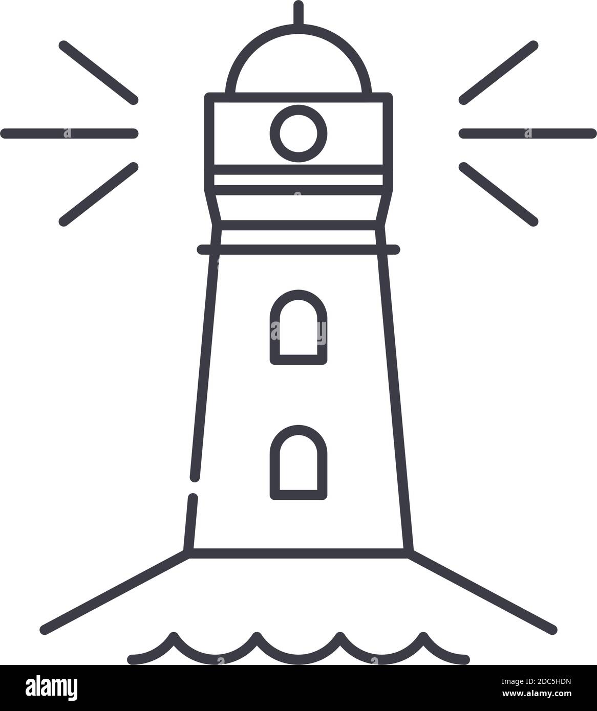 Lighthouse icon, linear isolated illustration, thin line vector, web ...