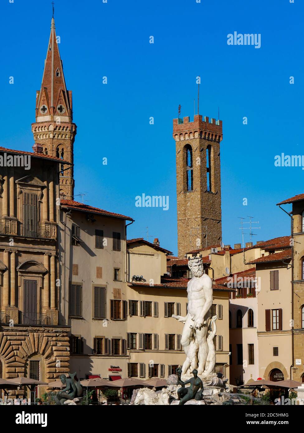 Statue of Neptune by Bartolomeo Ammannati 1565, in the Piazza della Signoria, Florence, Italy Stock Photo