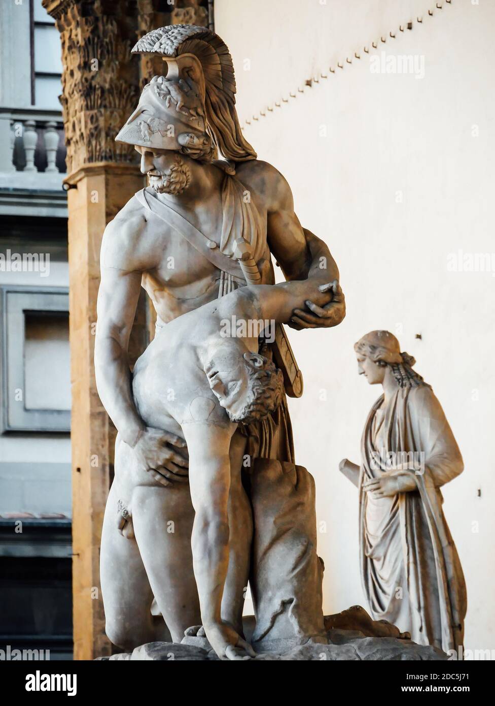 Menelaus supporting the body of Patroclus, in the Loggia dei Lanzi, Florence, Italy. Stock Photo