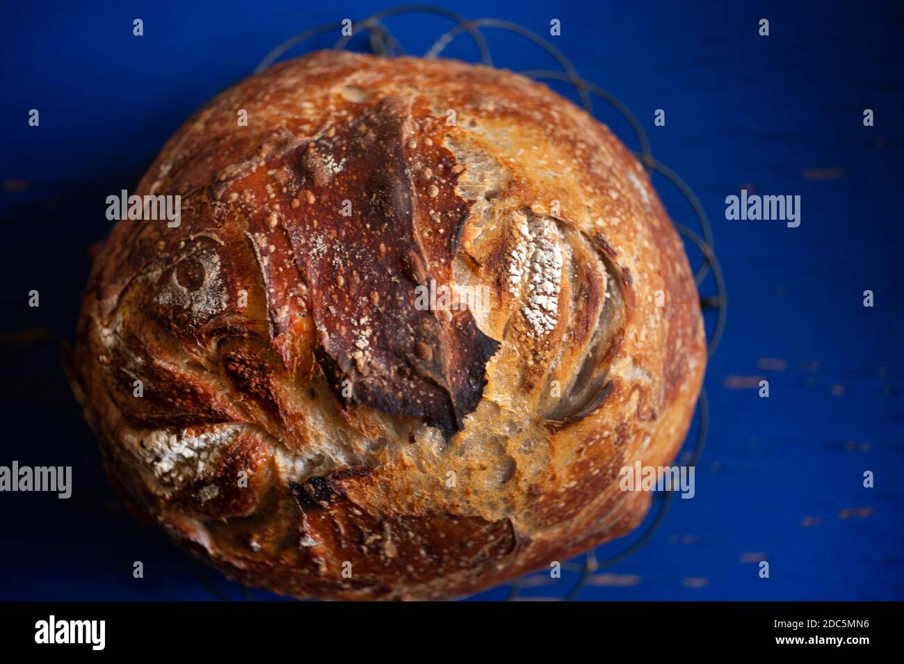 Freshly baked sourdough loaf Stock Photo