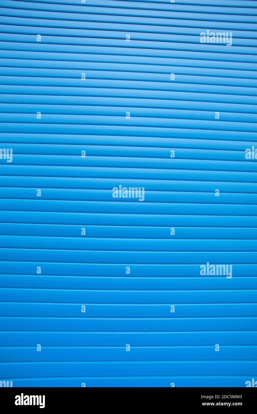 Blue industrial shutter doors Stock Photo