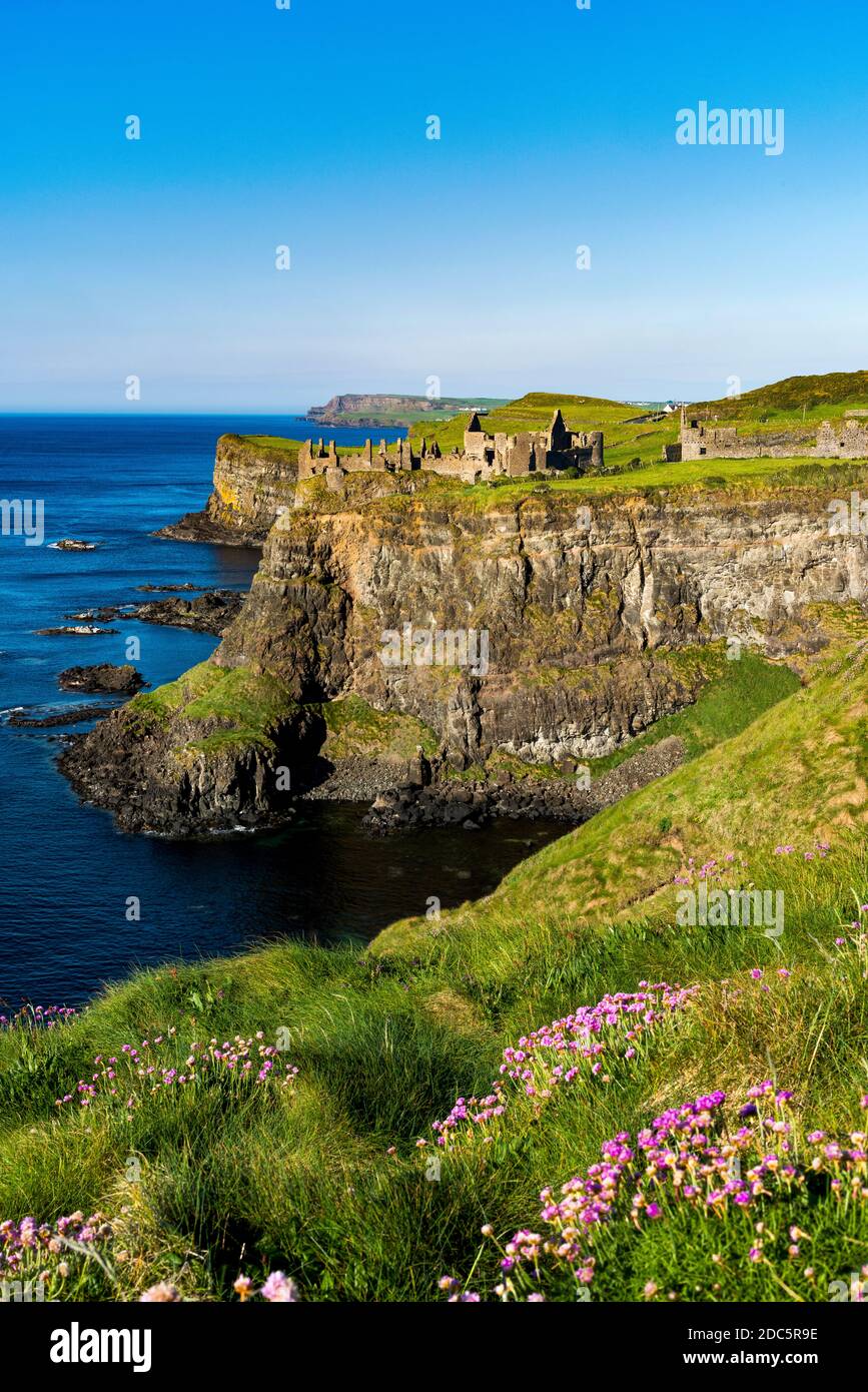The White Rocks and Dunluce Castle Causeway Coast, Co. Antrim, Northern ...