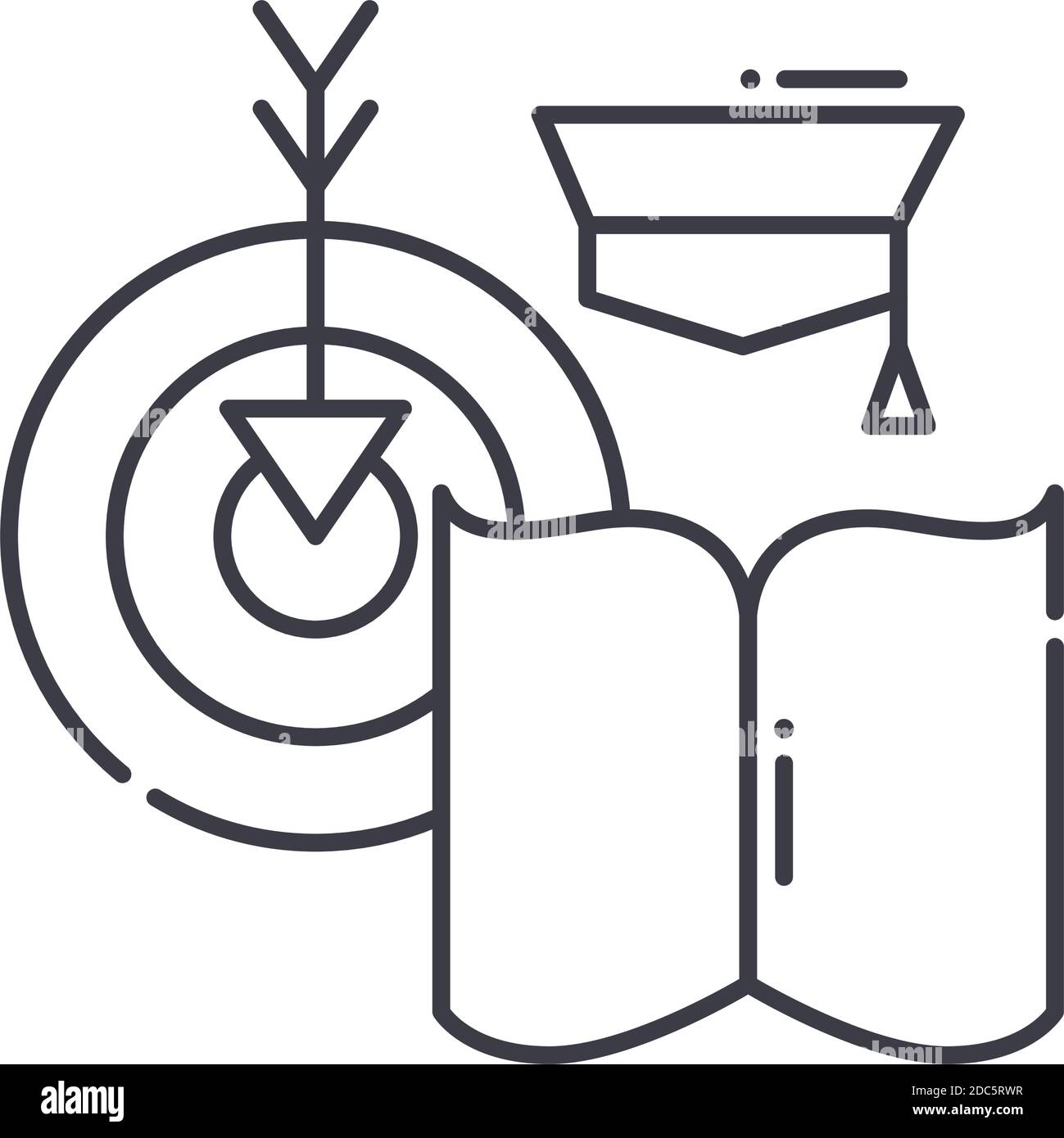 Learning goal icon, linear isolated illustration, thin line vector, web ...