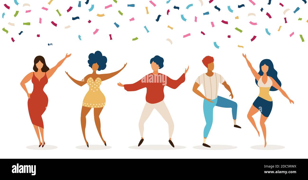 Group people dancing party Stock Vector Images - Alamy