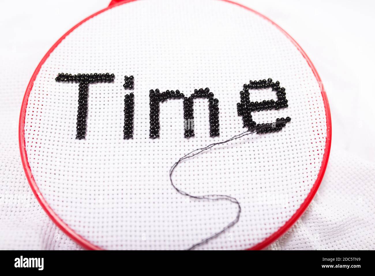 The concept of the concept of time, the word "time" is embroidered with