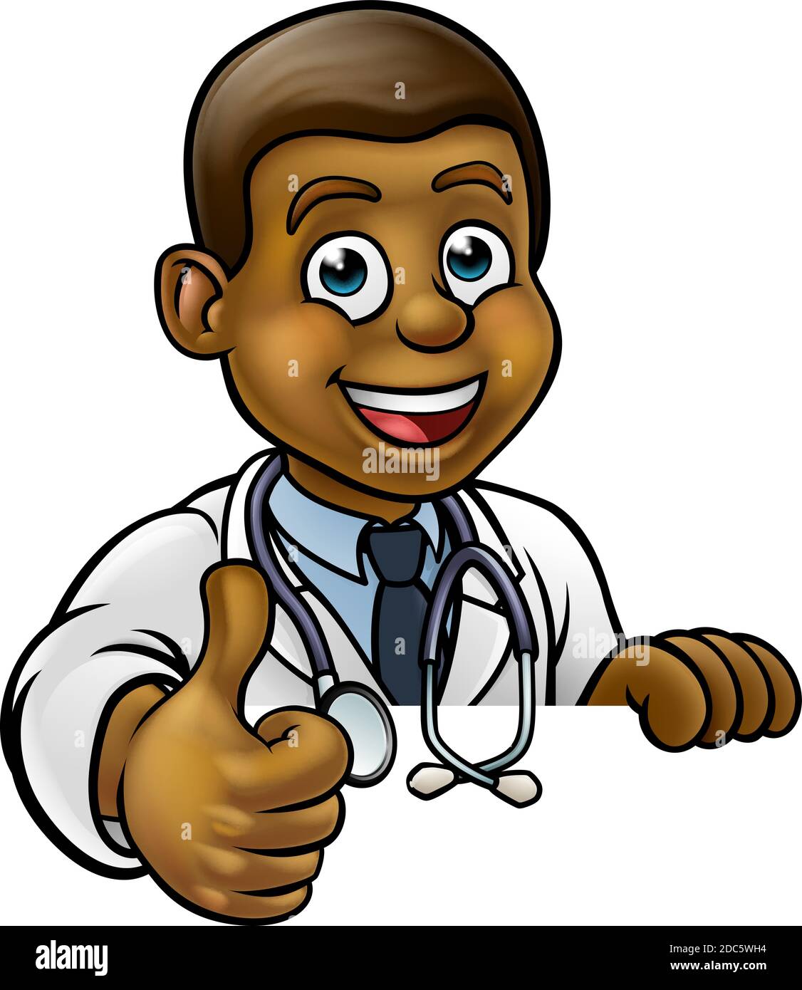 Doctor Cartoon Character Thumbs Up Stock Vector