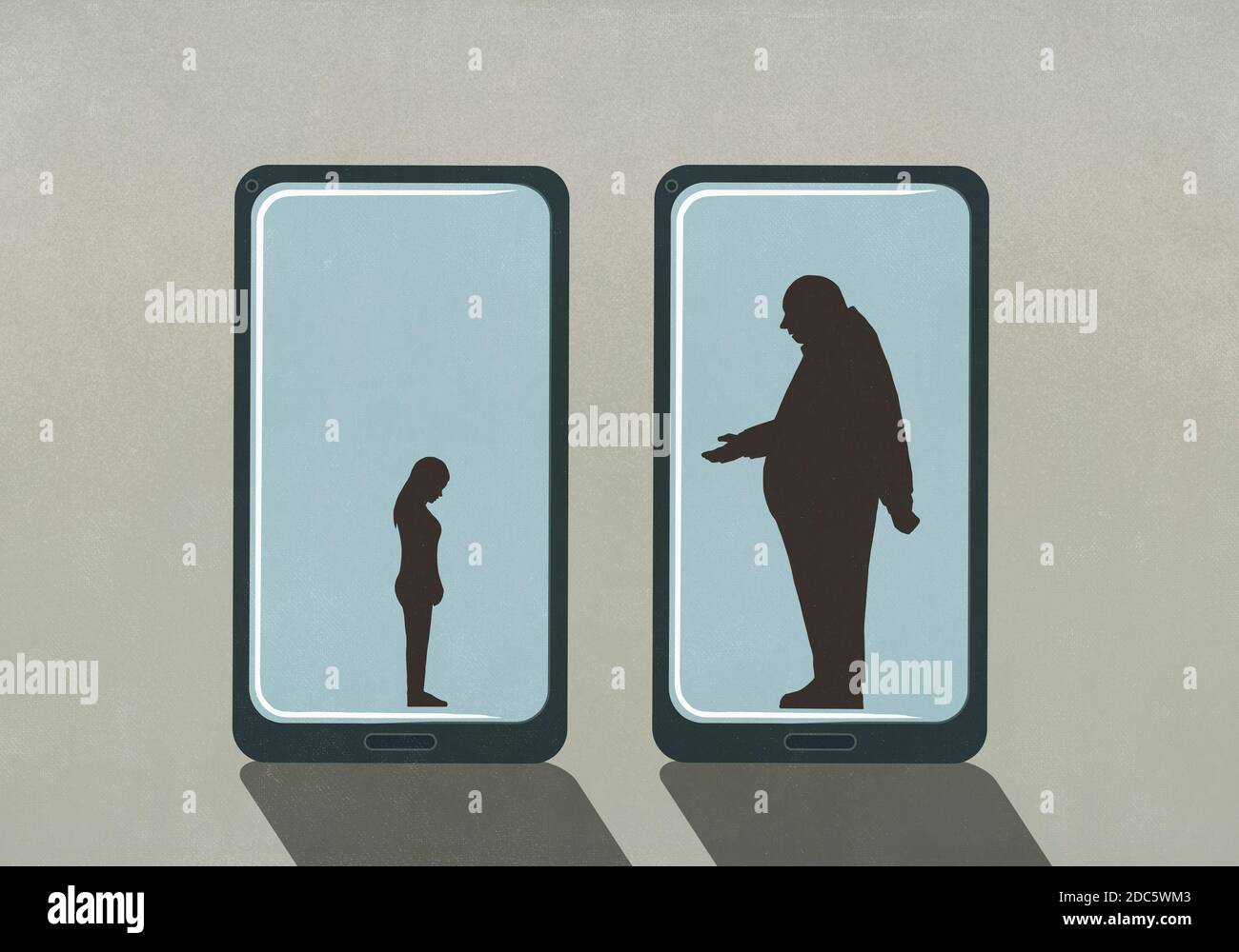 Big Person Using Small Computer Screen Two large screens hi-res stock photography and images - Alamy