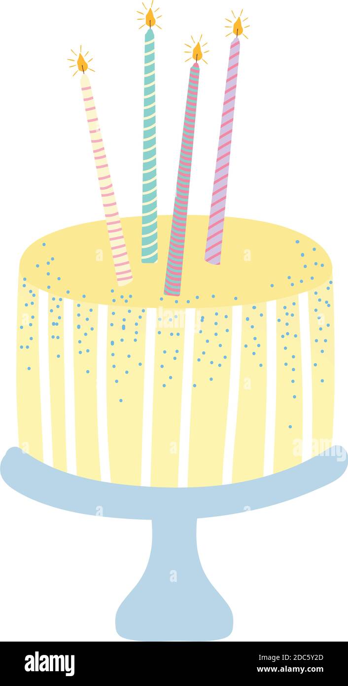 Birthday cake one candles illustration Cut Out Stock Images & Pictures ...