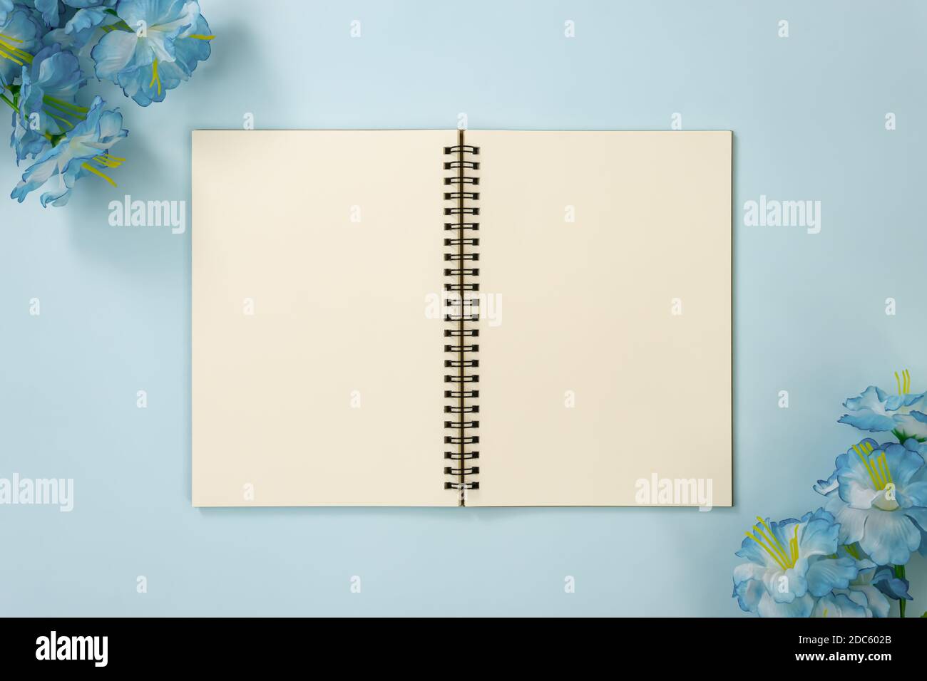 Top Table Spiral Notebook or Spring Notebook Mockup in Unlined Type on ...
