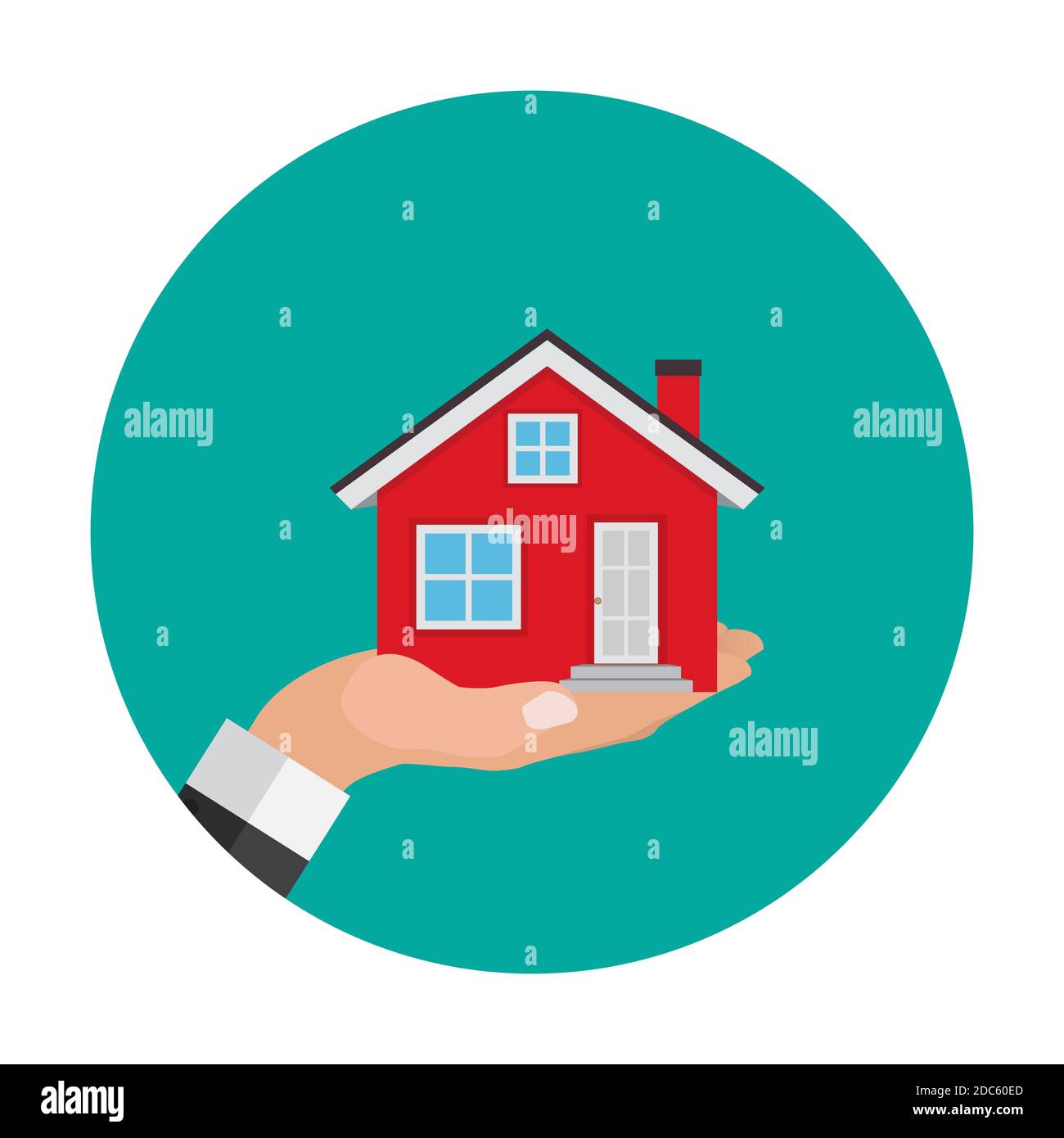 Abstract House Icon on White Background. Illustration Stock Photo - Alamy