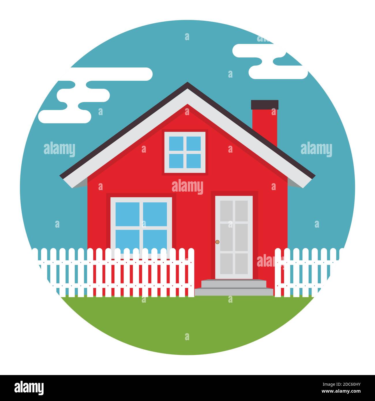 Abstract House Icon on White Background. Illustration Stock Photo - Alamy