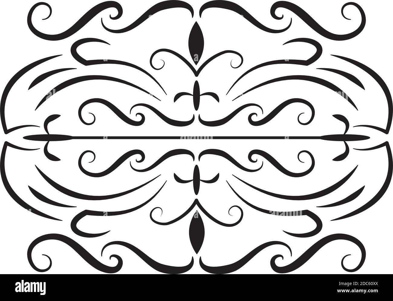 divider decoration victorian flourishes icon vector illustration Stock