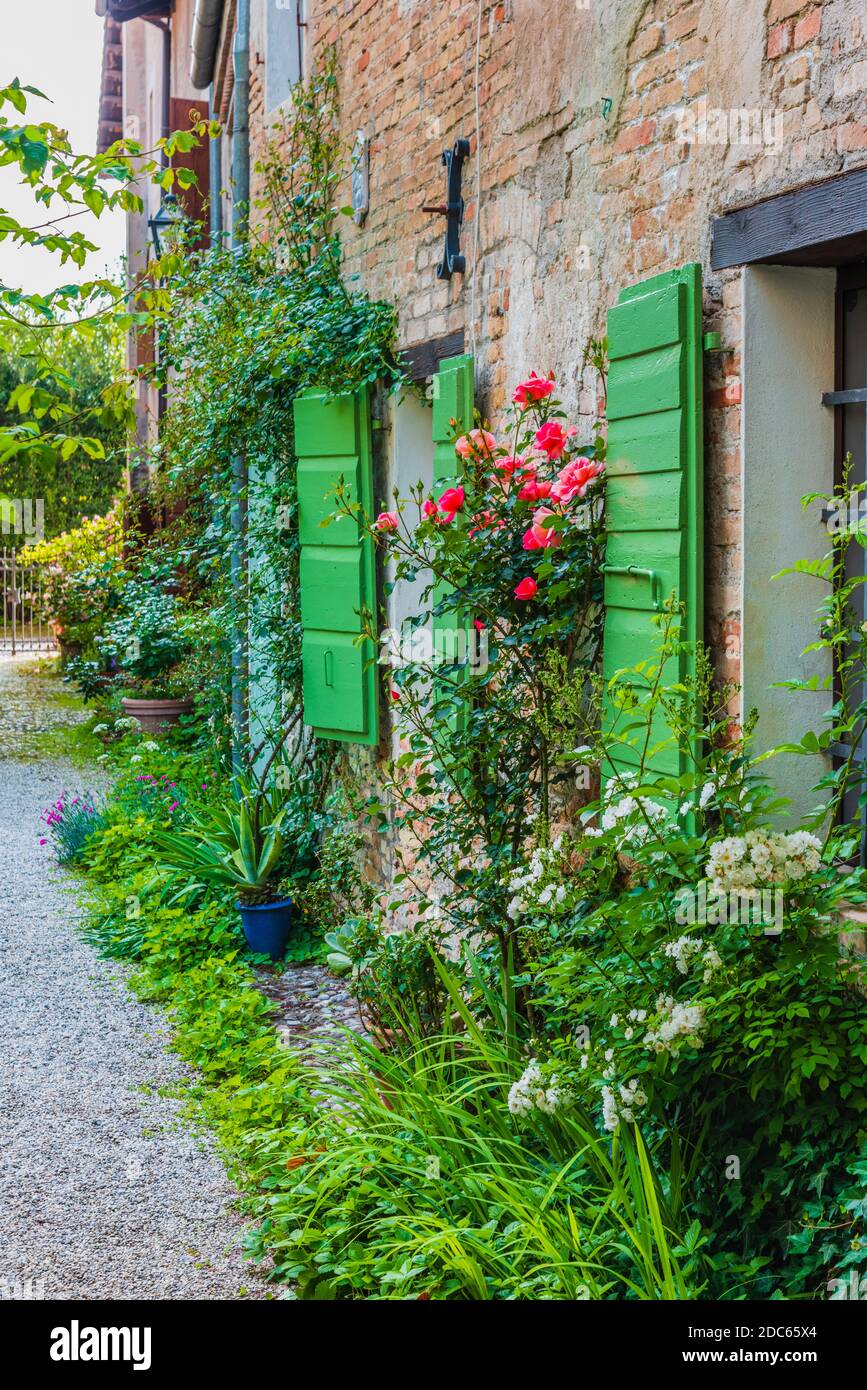 Ancient castle and historic village of Cordovado. Italy Stock Photo