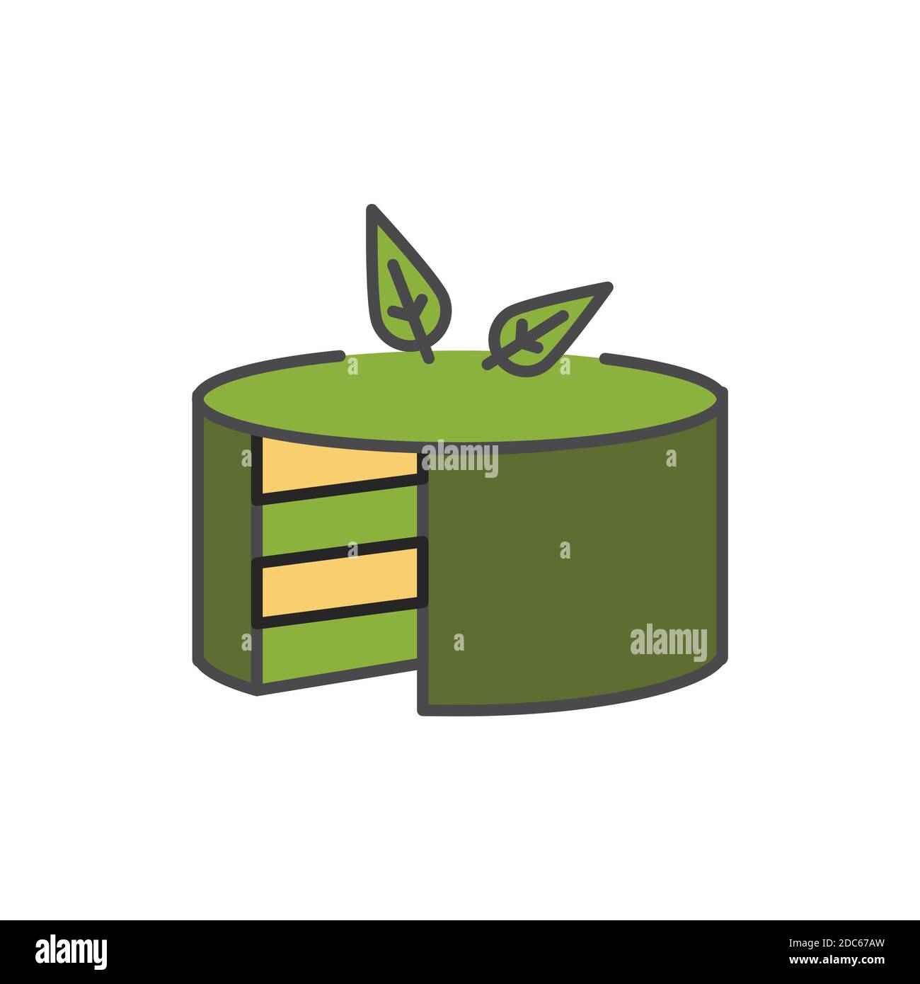 Matcha cake color line icon. Pictogram for web page, mobile app, promo ...