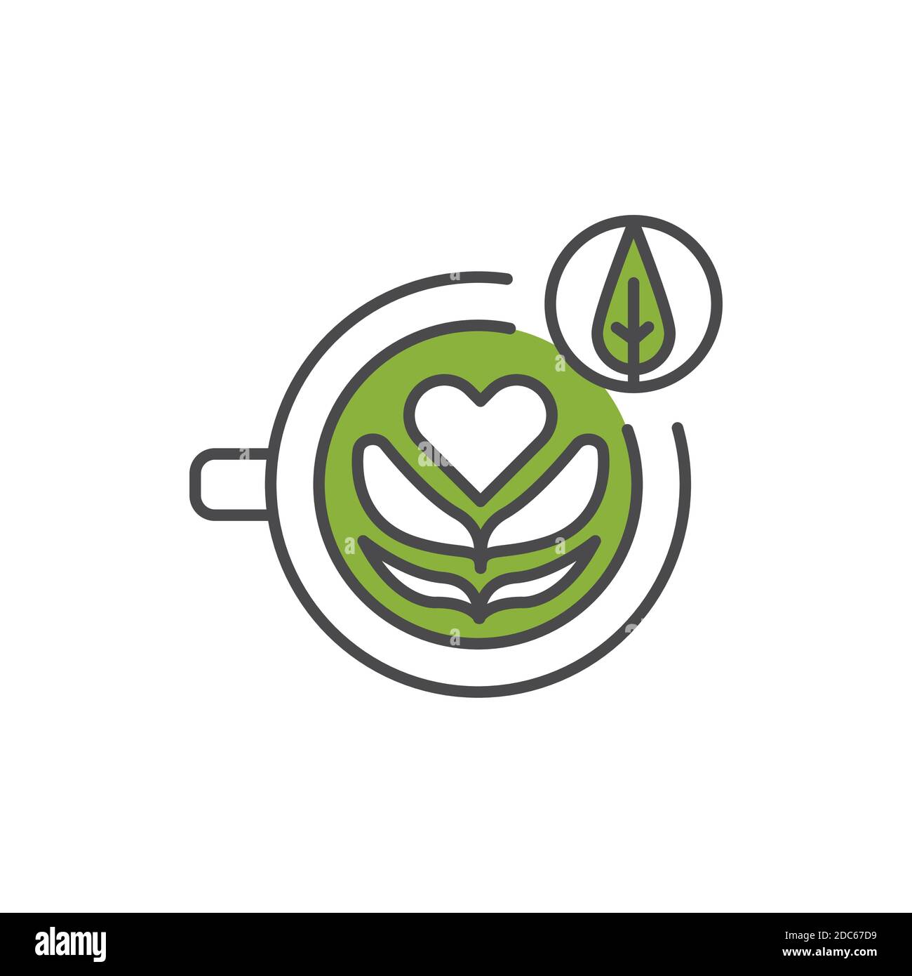 Matcha latte color line icon. Pictogram for web page, mobile app, promo ...
