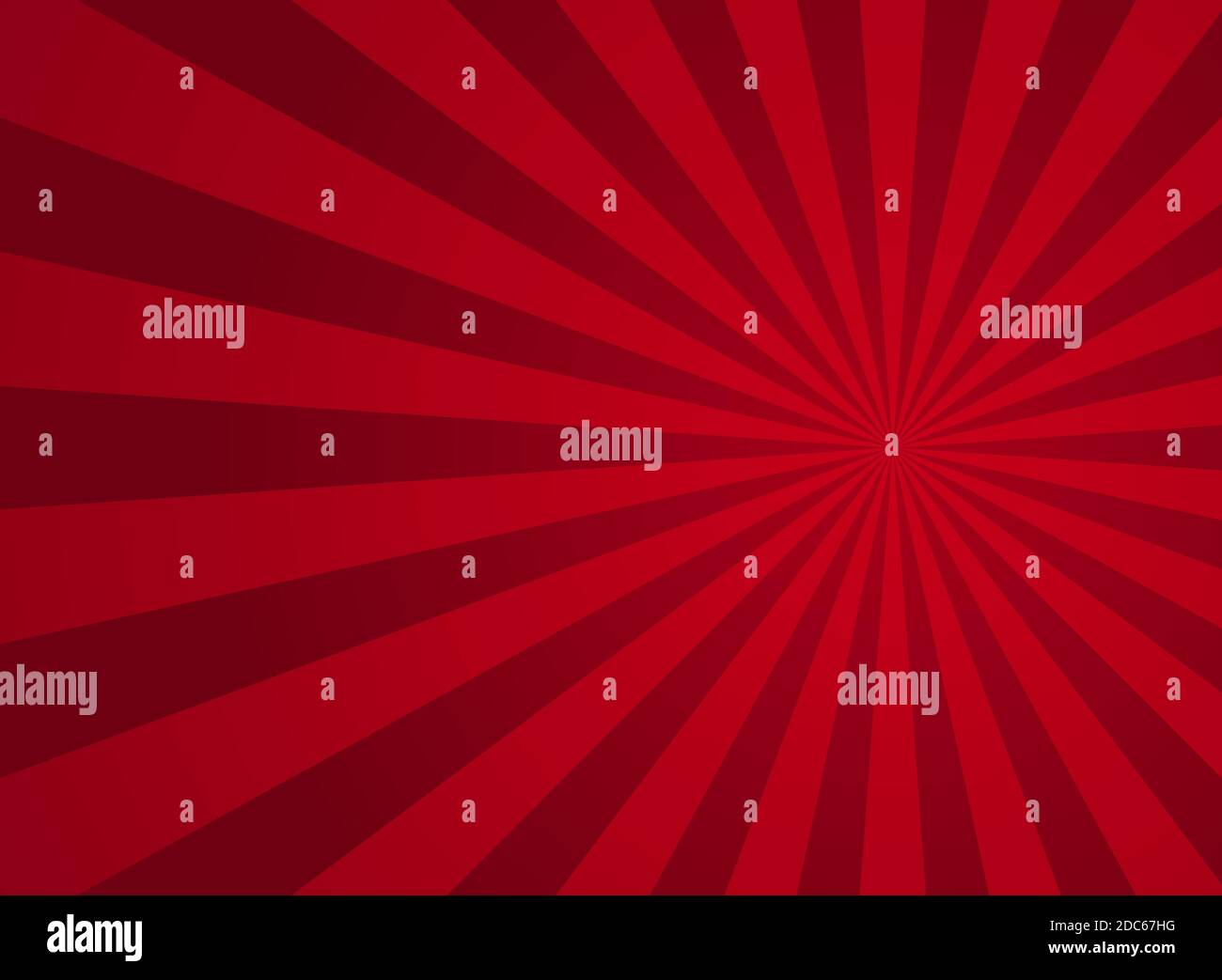 Sunlight rays horizontal background. Bright red color burst background ...