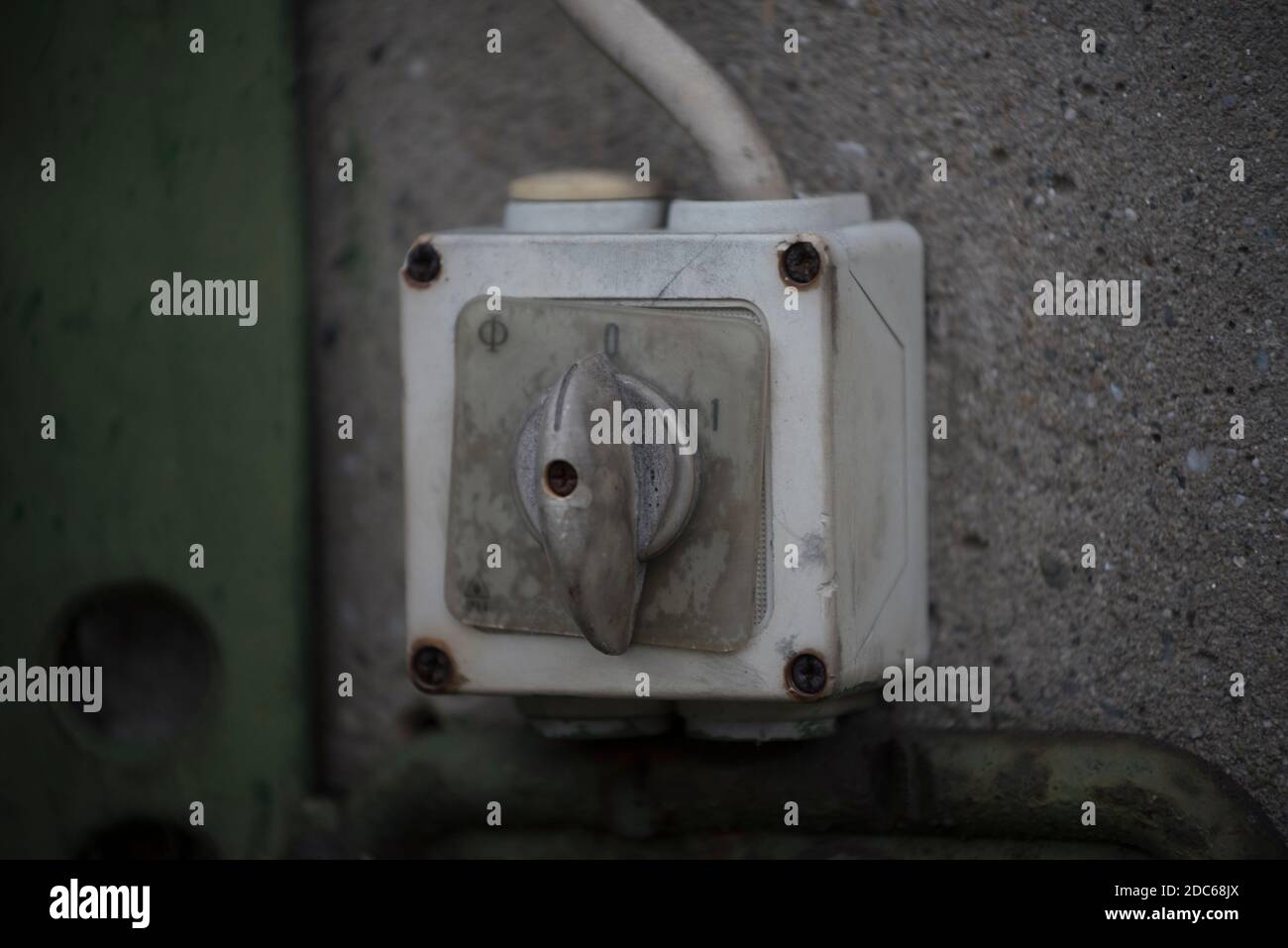 main power switch for turning the electricity on and off Stock Photo