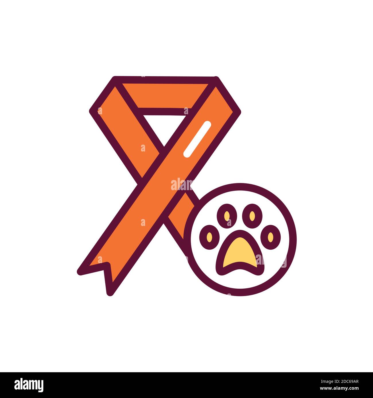 Veterinary oncology color line icon. Isolated vector element. Outline pictogram for web page, mobile app, promo. Stock Vector
