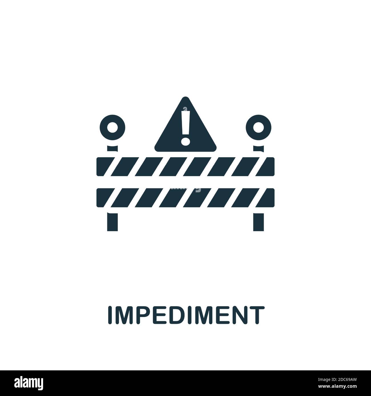 Impediment icon. Simple element from agile method collection. Filled Impediment icon for templates, infographics and more Stock Vector