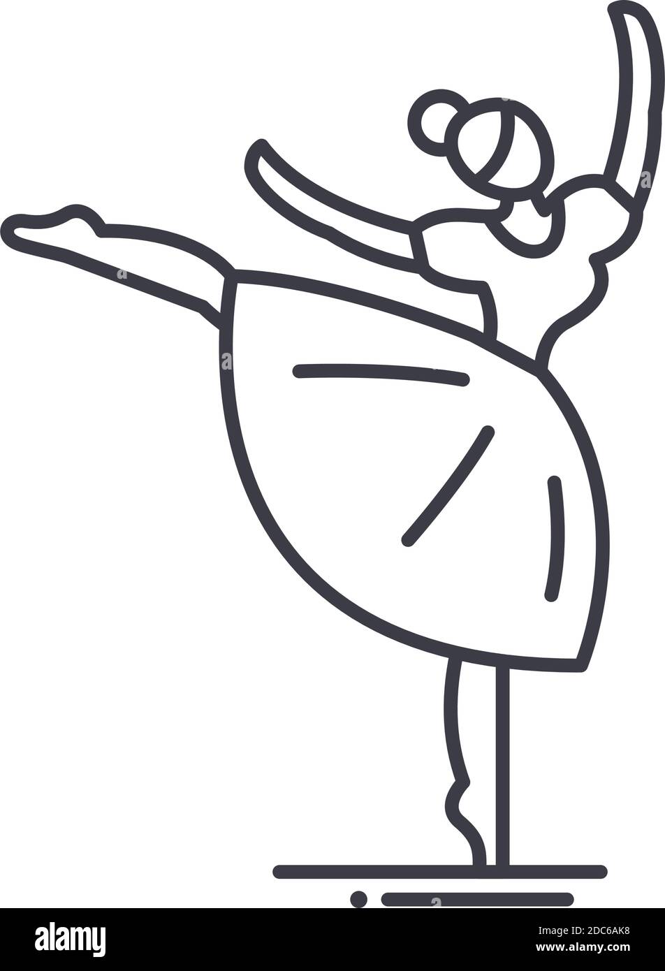 Dancing icon, linear isolated illustration, thin line vector, web ...